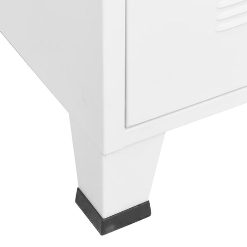 Lady Jillian -  Industrial Wardrobe White 90x50x180 cm Metal